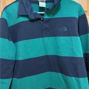 The North Face Green and Navy Polo Shirt